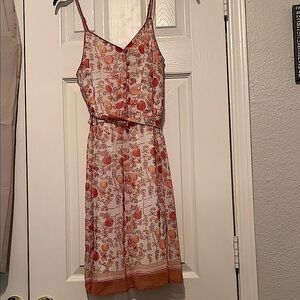 LC Lauren Conrad Pink Floral Midi Dress